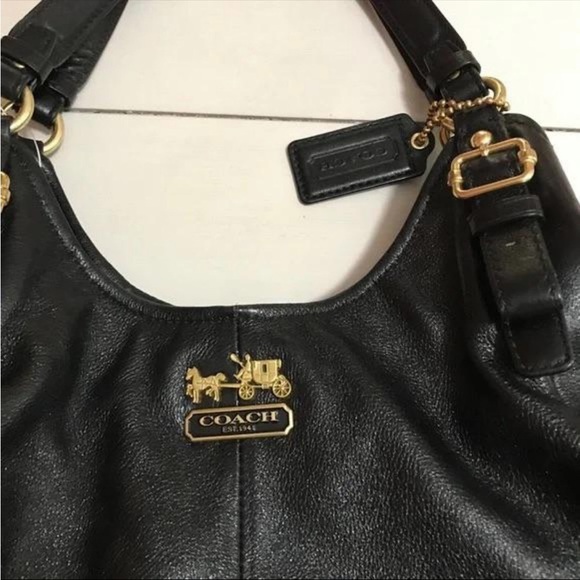 Coach coach maggie madison women’s Black Leather Tote Bag/handbag - Picture 6 of 10